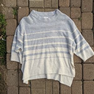 lou and grey stripped mock neck oversized sweater